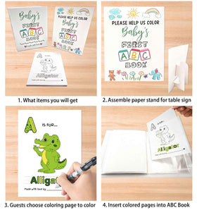 Hongpar table sign on display stand for a playful baby shower activity.