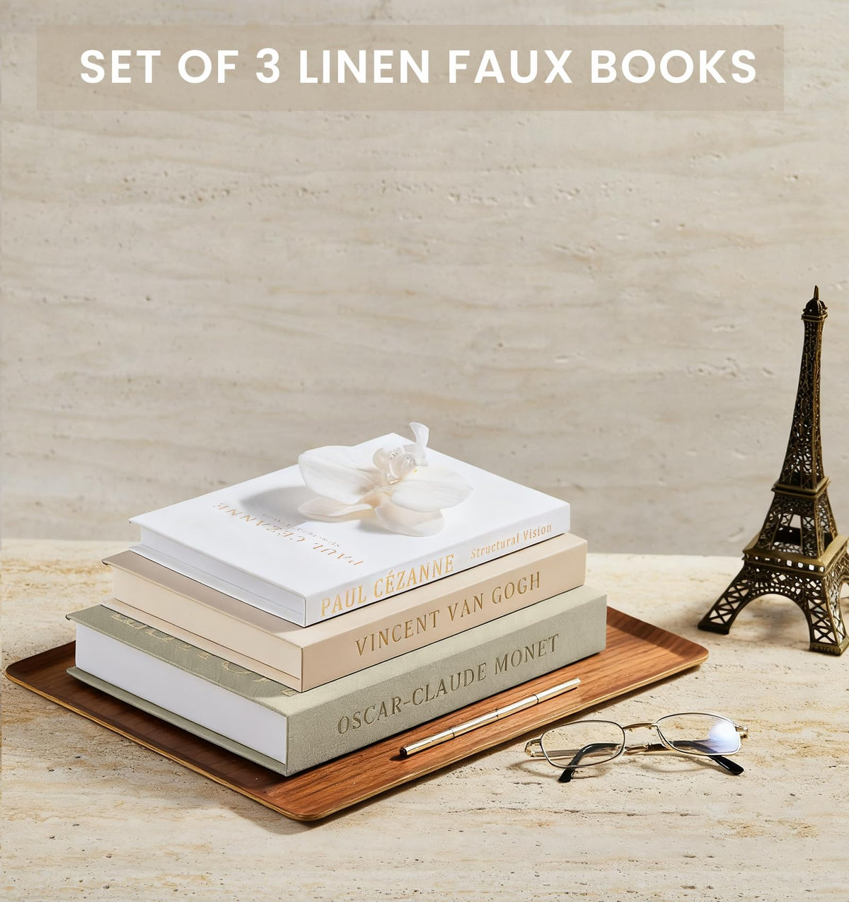 hongqu us faux decor book storage box set with neutral palette for any room