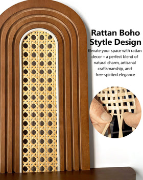 Hongsane rattan-accent shelves for a cozy home office vignette