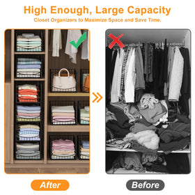 Hongtamoya closet organizer side view highlights durable anti-rust frame.