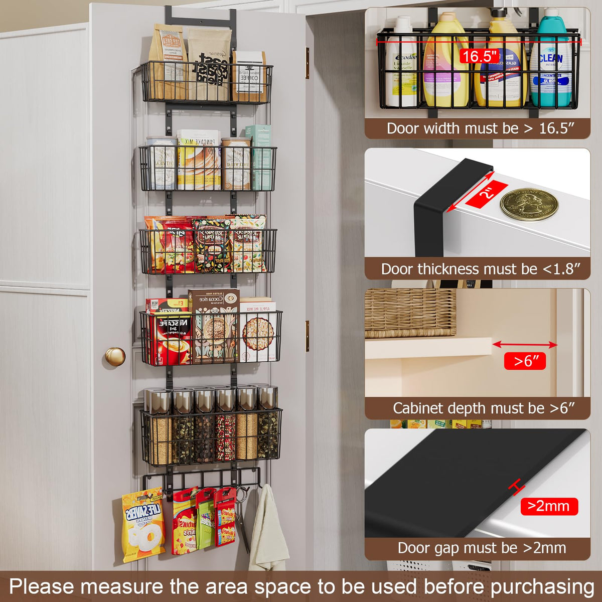 Hongtamoya 7-hooks accessory enables hanging small items for quick access.