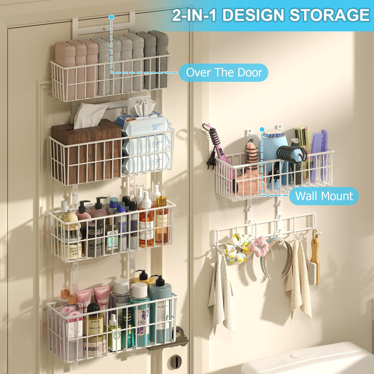 Hongtamoya bathroom cosmetics and towels storage solution