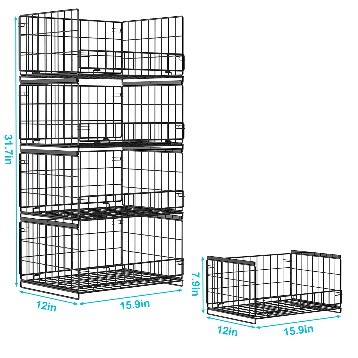 Hongtamoya matte black carbon-steel frame provides durable storage