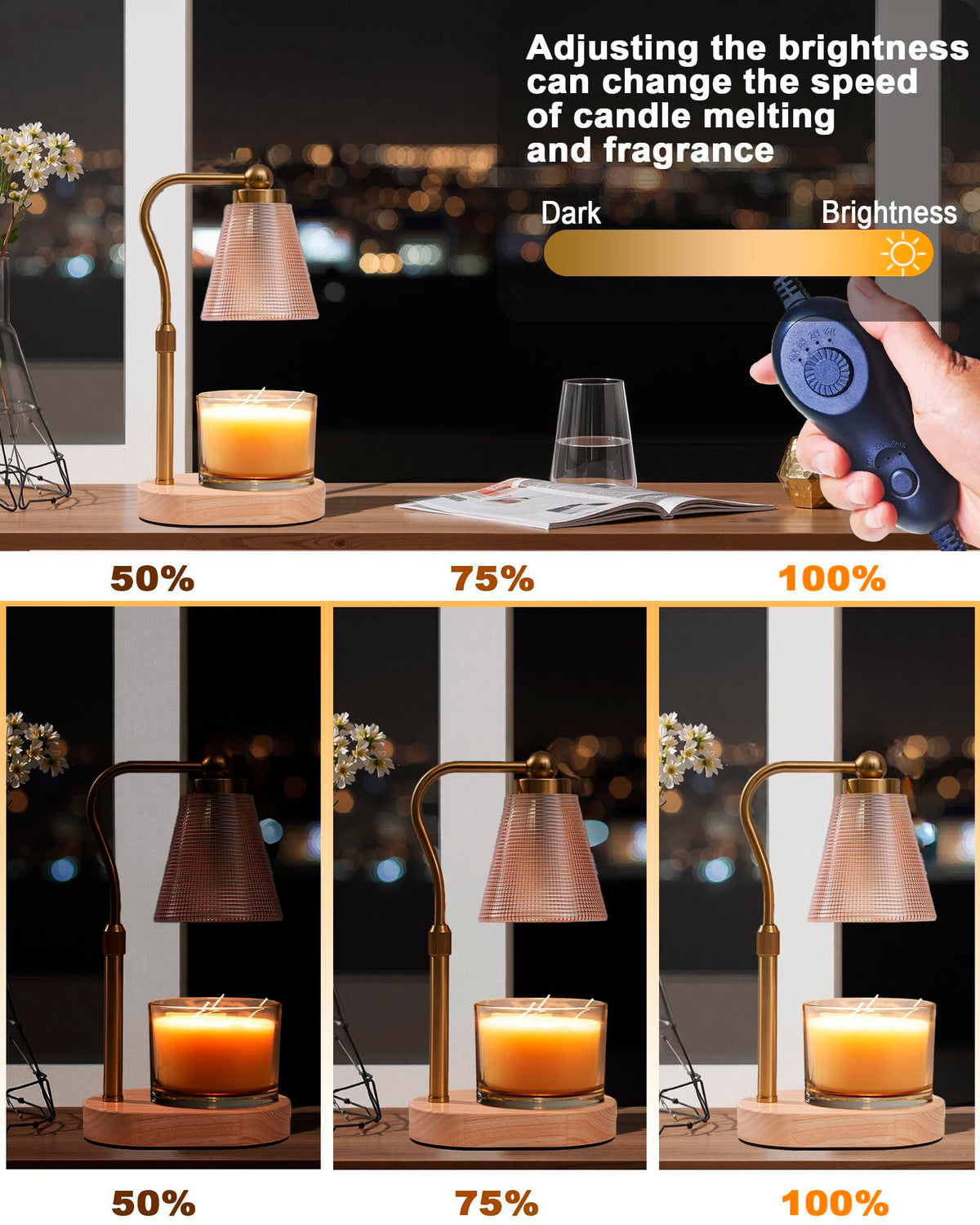 HONGZZI candle warmer lamp in a stylish kitchen living room setting