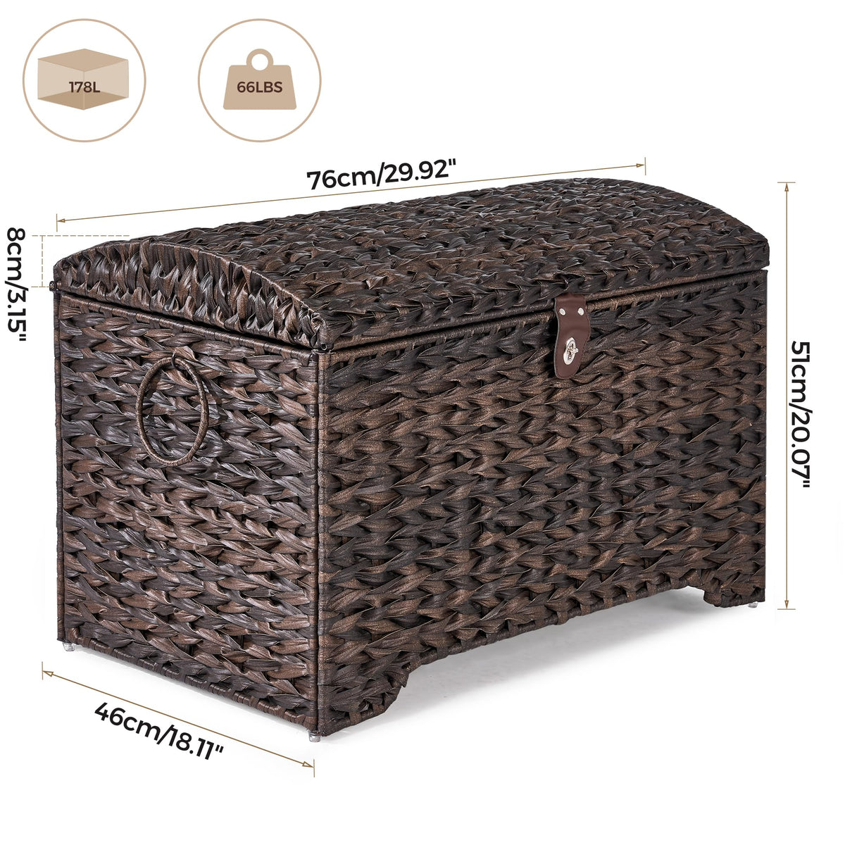 Honjourai storage trunk in a bedroom blends style and practicality.