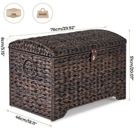 Honjourai storage trunk in a bedroom blends style and practicality.