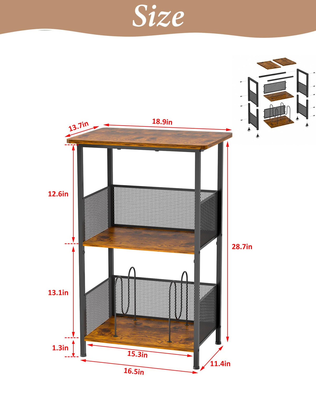 Honkazita record-player-stand-sturdy-construction supports heavy components.