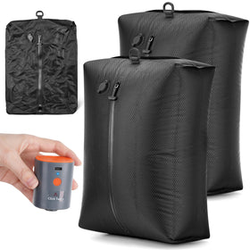 HONKID travel vacuum bags with pump showing compact space-saving for carry-on packing