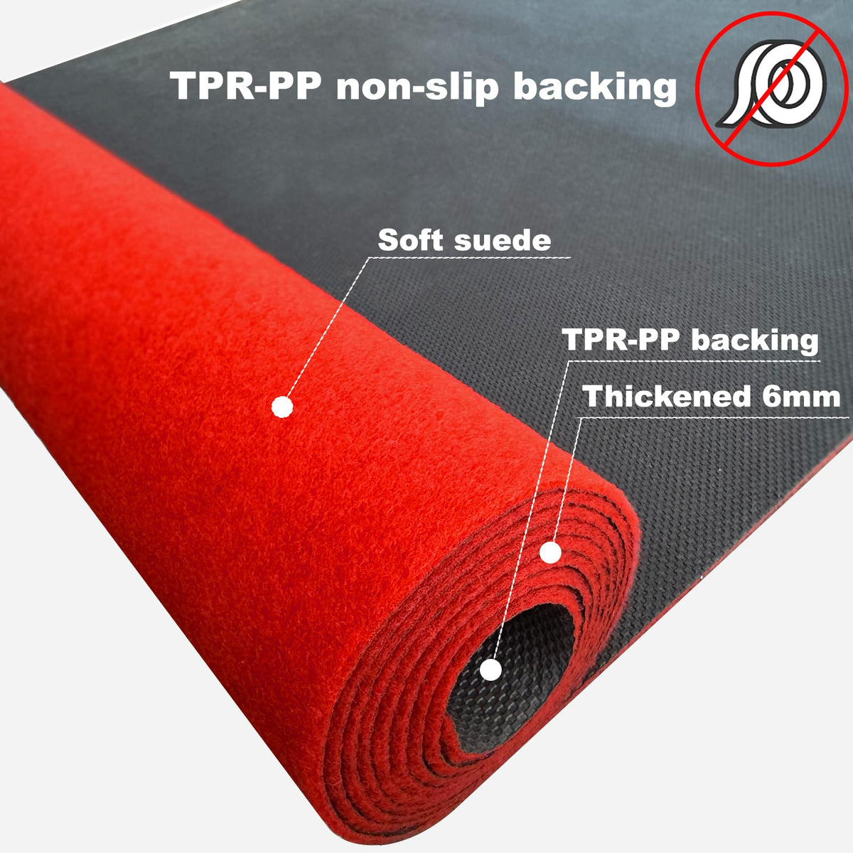 HONKKTHY polyester felt surface feels soft underfoot for comfortable celebrations.