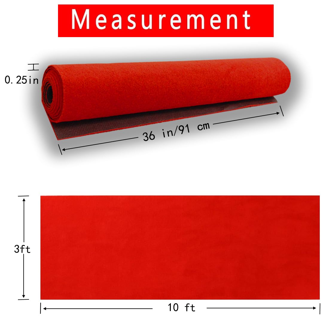 HONKKTHY red carpet runner close-up shows non-slip back for safer crowds.