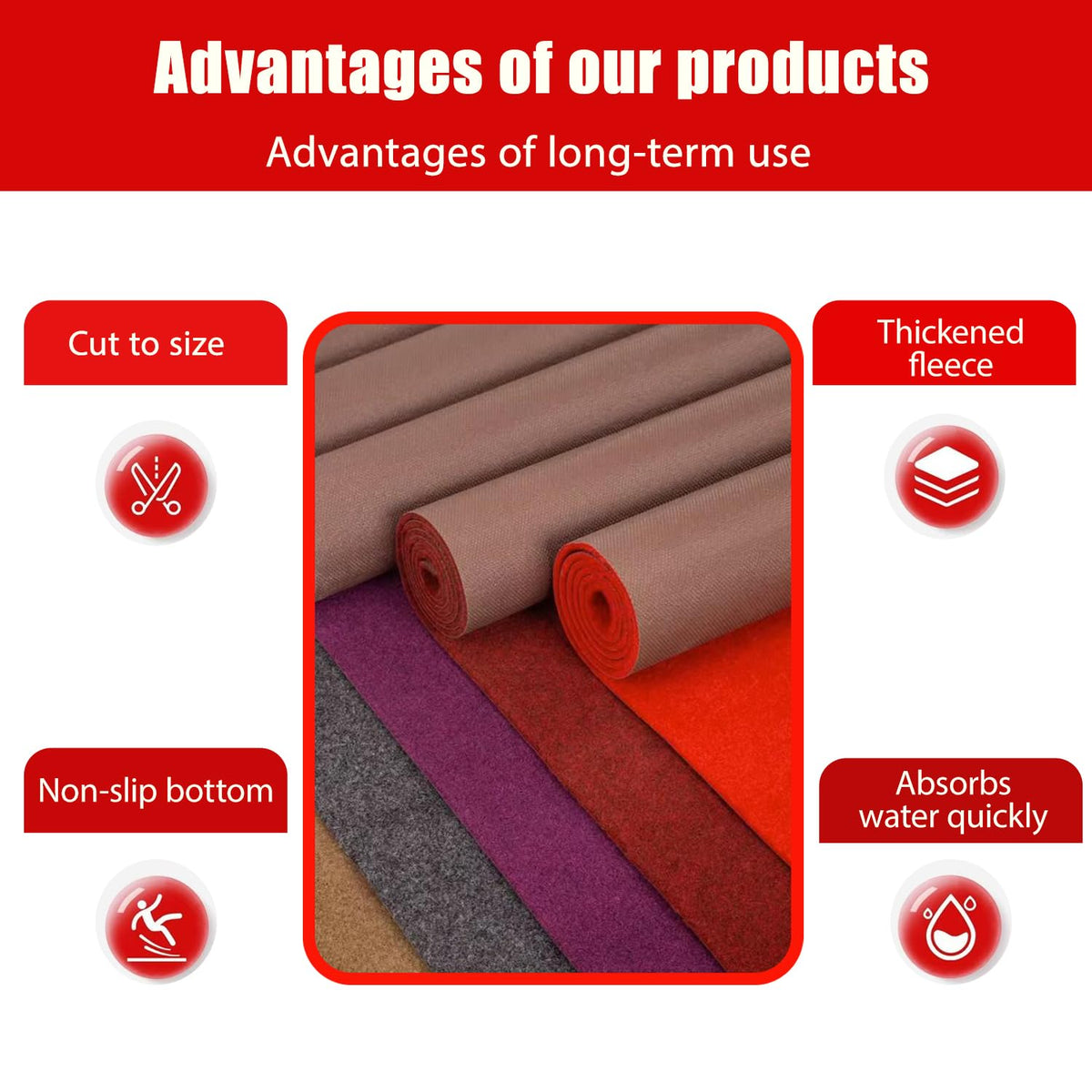 HONKKTHY red carpet runner packaging and size details for easy planning.