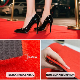HONKKTHY wedding aisle setup with red carpet runner for elegant procession.