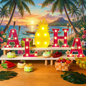 Honoson Aloha LED letter signs set adds festive tropical charm to any table or shelf