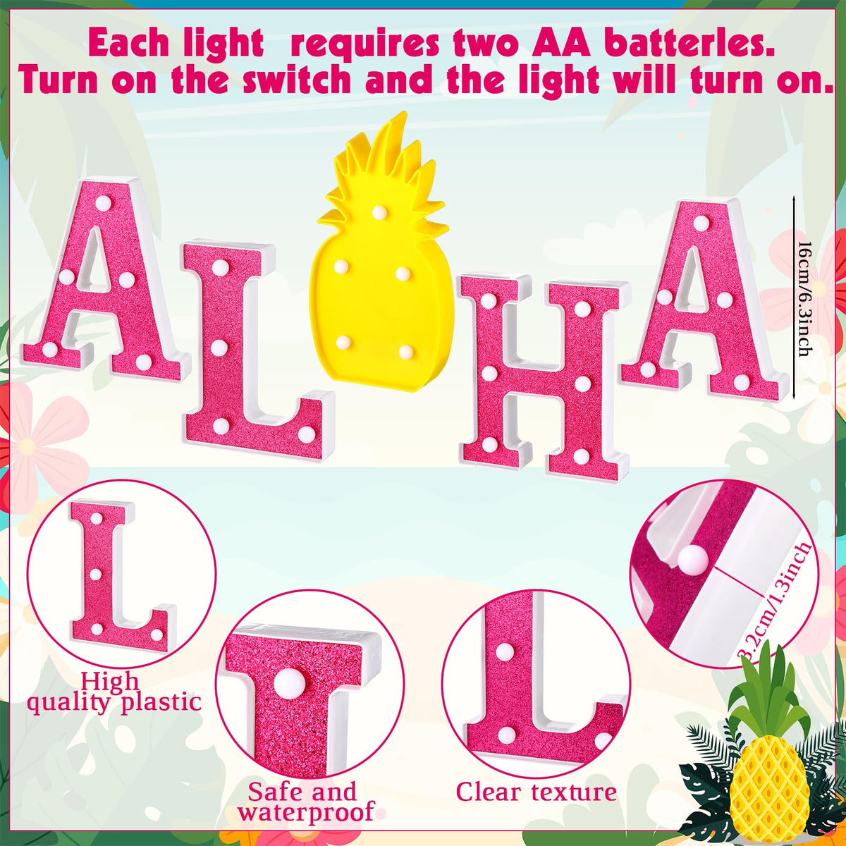 Honoson Hawaiian Aloha sign on wall creates a warm, welcoming ambiance for parties