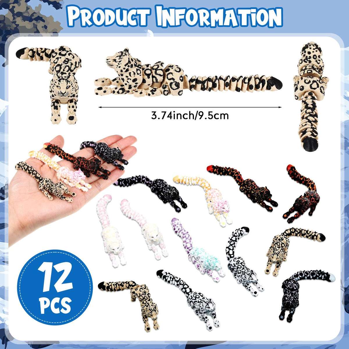 Honoson Snow Leopard figure showcases color and texture for tactile play during breaks.