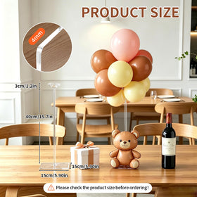 HONTUU clear acrylic balloon stand with base closeup showing solid construction and durability.