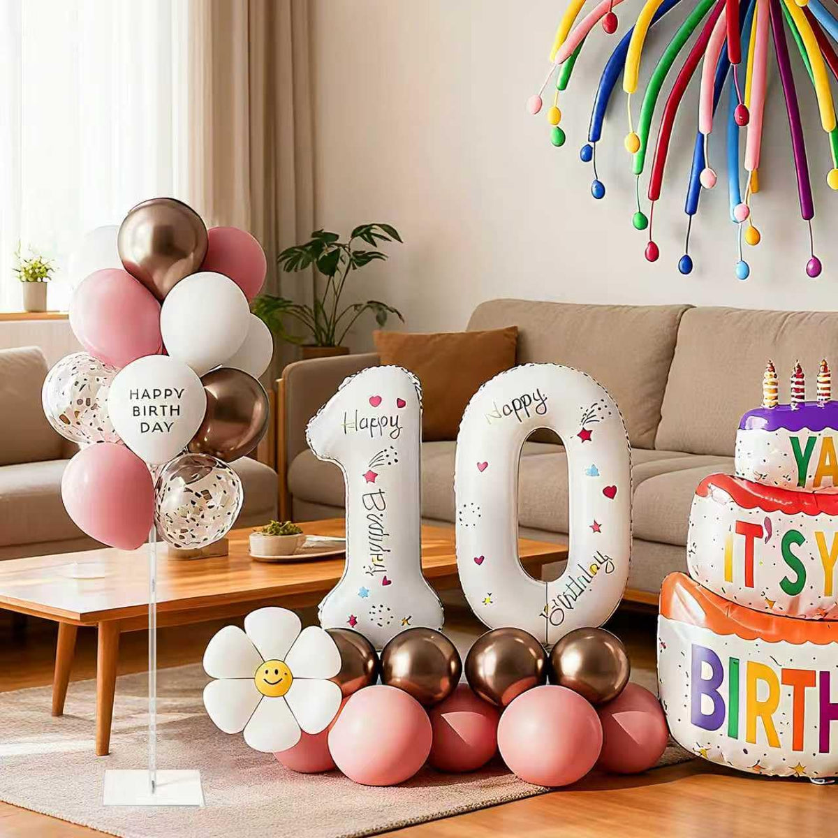 HONTUU clear design complements colorful balloons for elegant displays.