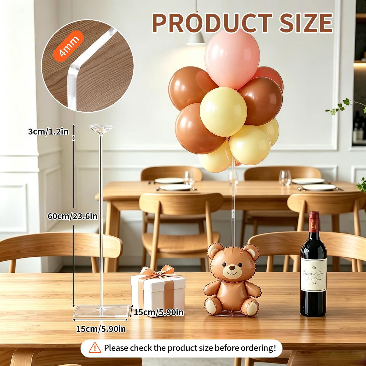 HONTUU sturdy square base reduces tipping during events.