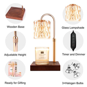 Honvinor candle warmer lamp with dimmable brightness for custom ambiance.