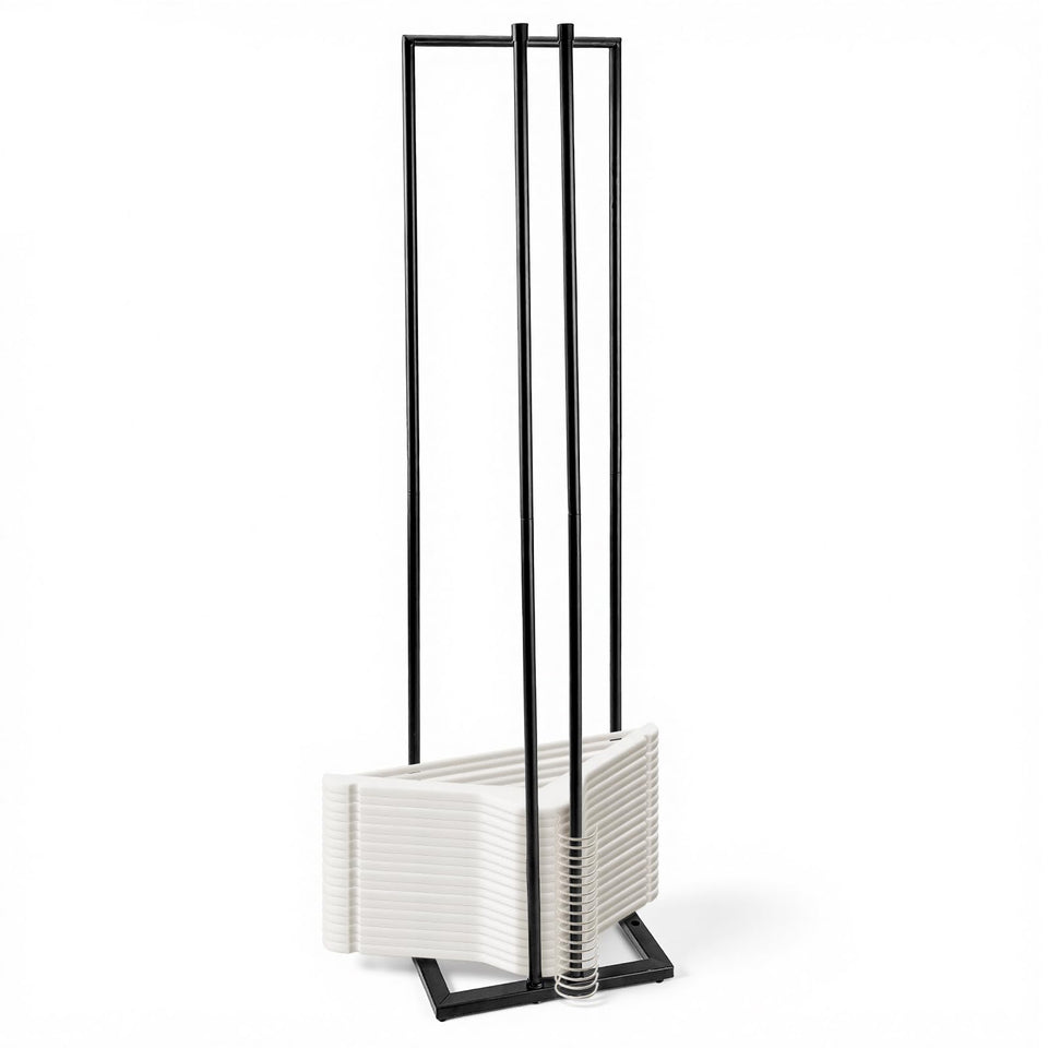 HONZUEN metal hanger stacker front view showing 32-inch design for space-saving closet organization