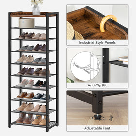 HOOBRO rustic brown finish adds warm style to any entryway.