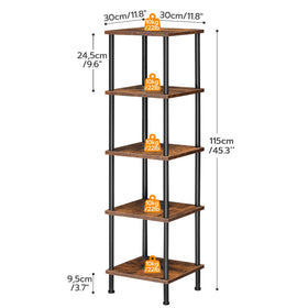 HOOBRO 5-Tier Corner Shelf offers ample storage for plants and books.
