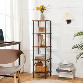 HOOBRO rustic brown and black finish adds industrial charm to any room.