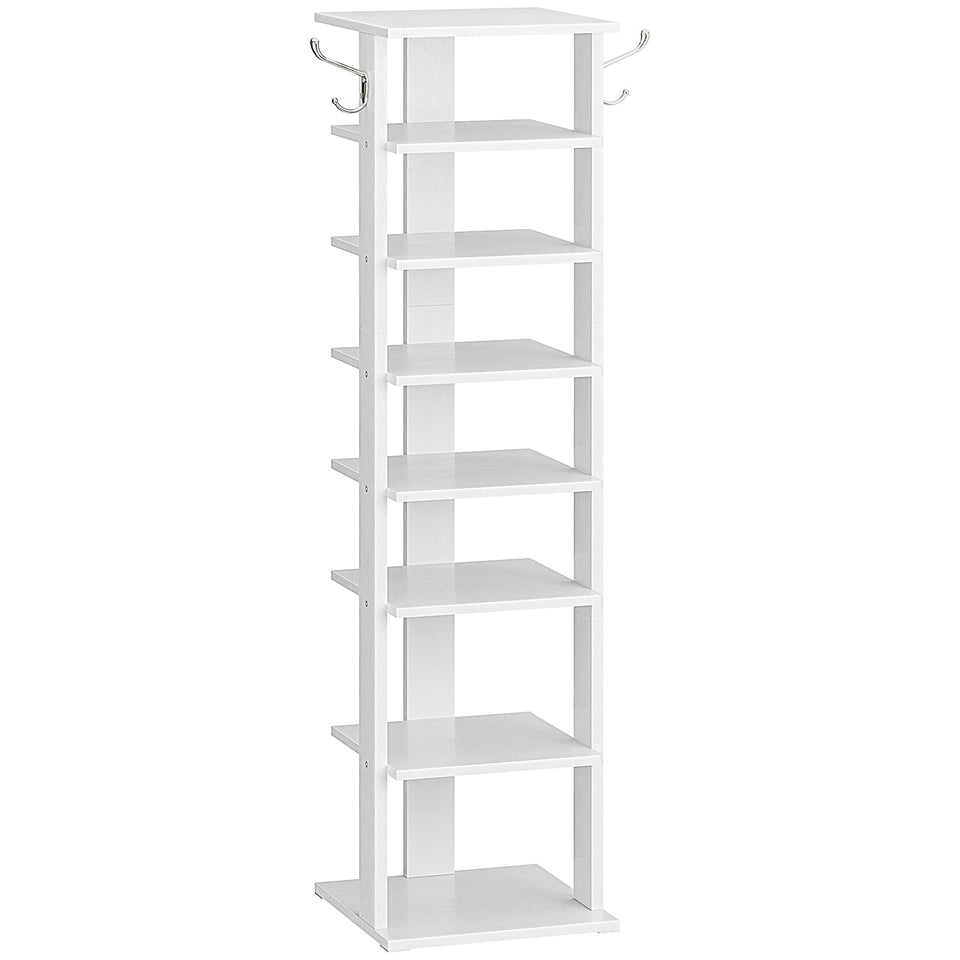 HOOBRO 8-tier vertical shoe rack keeps shoes neatly organized in a compact footprint.