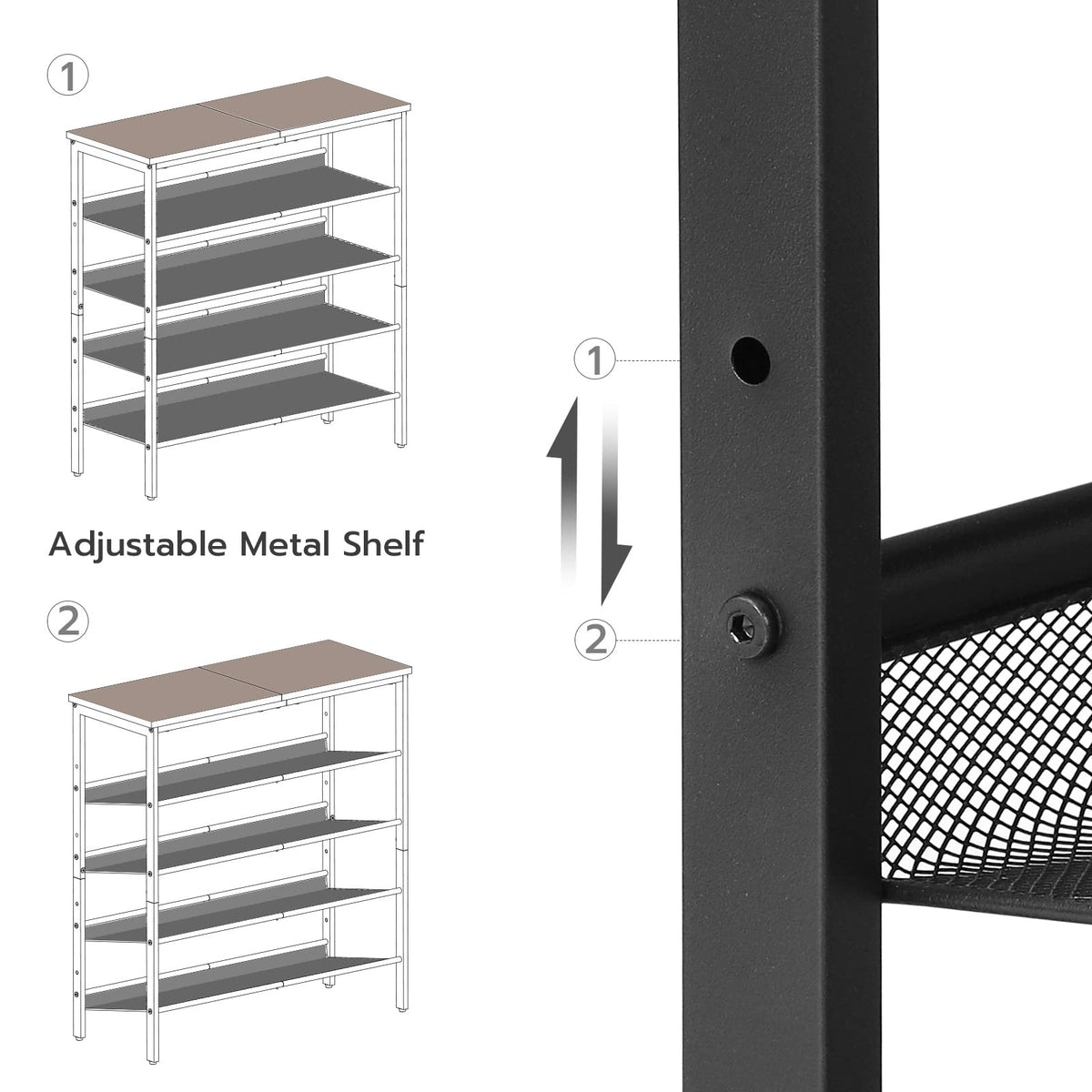 HOOBRO adjustable mesh shelves adapt to flats boots and sneakers