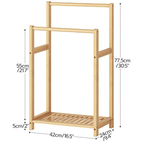 HOOBRO assembly-ready bamboo towel rack for quick setup