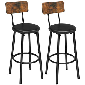 HOOBRO bar stool backrest in rustic brown for comfortable seating