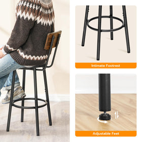 HOOBRO bar stool with floor-protection feet guards surfaces