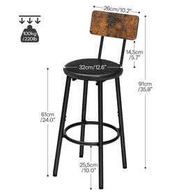HOOBRO bar stool footrest height supports relaxed leg positioning