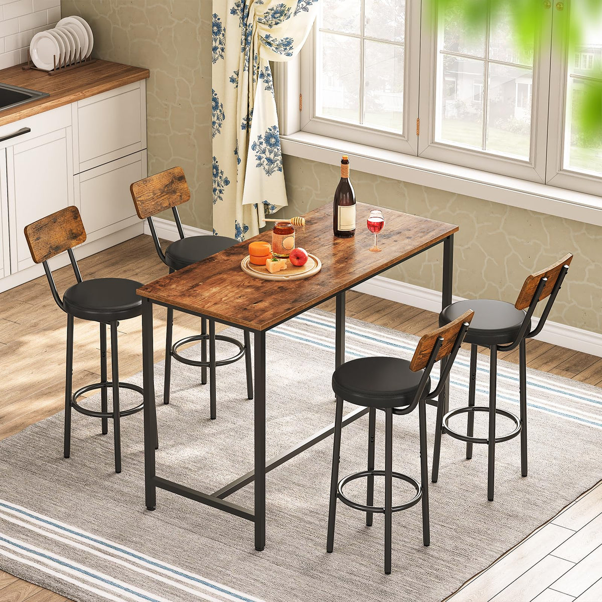 HOOBRO bar stool metal legs provide sturdy everyday stability