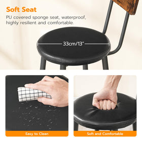 HOOBRO bar stool set of 2 complements kitchens and dining areas