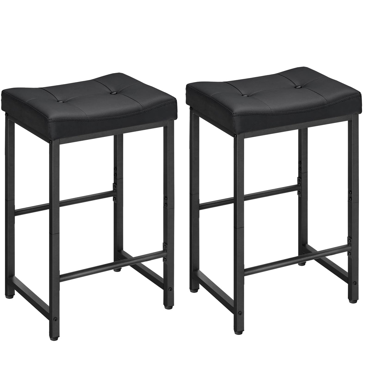 HOOBRO bar stool saddle seat at 25.4 inches, ideal for kitchen counters.