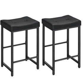 HOOBRO bar stool saddle seat at 25.4 inches, ideal for kitchen counters.
