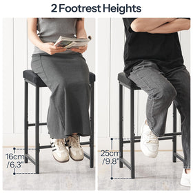 HOOBRO footrest detail showing ergonomic height for relaxed seating.