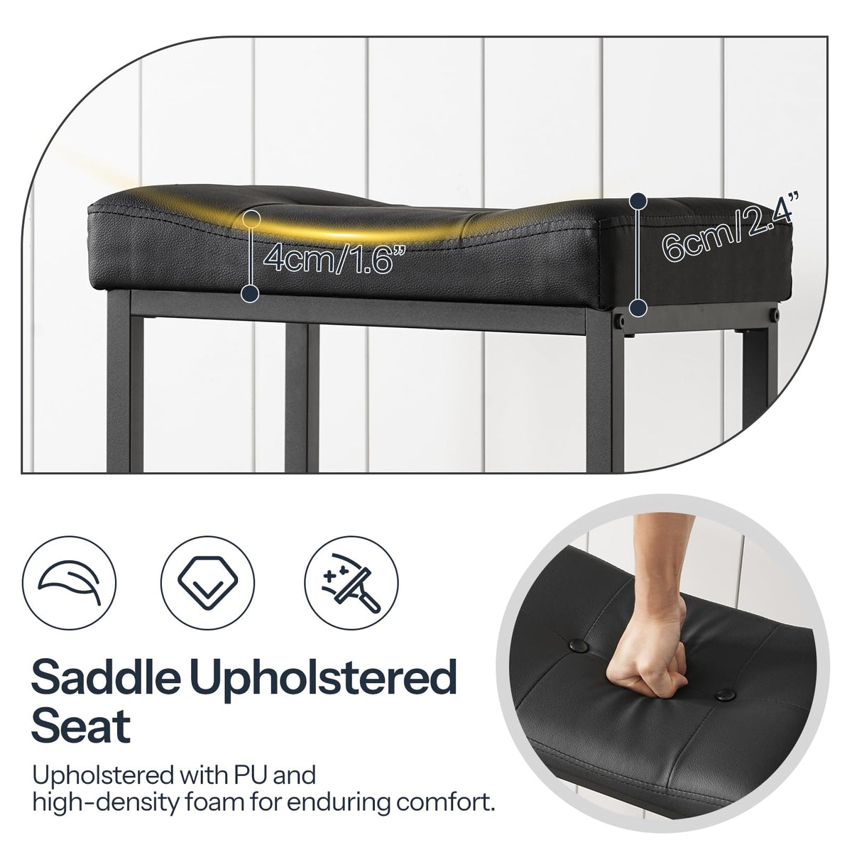 HOOBRO saddle seat with button accents for contemporary style.