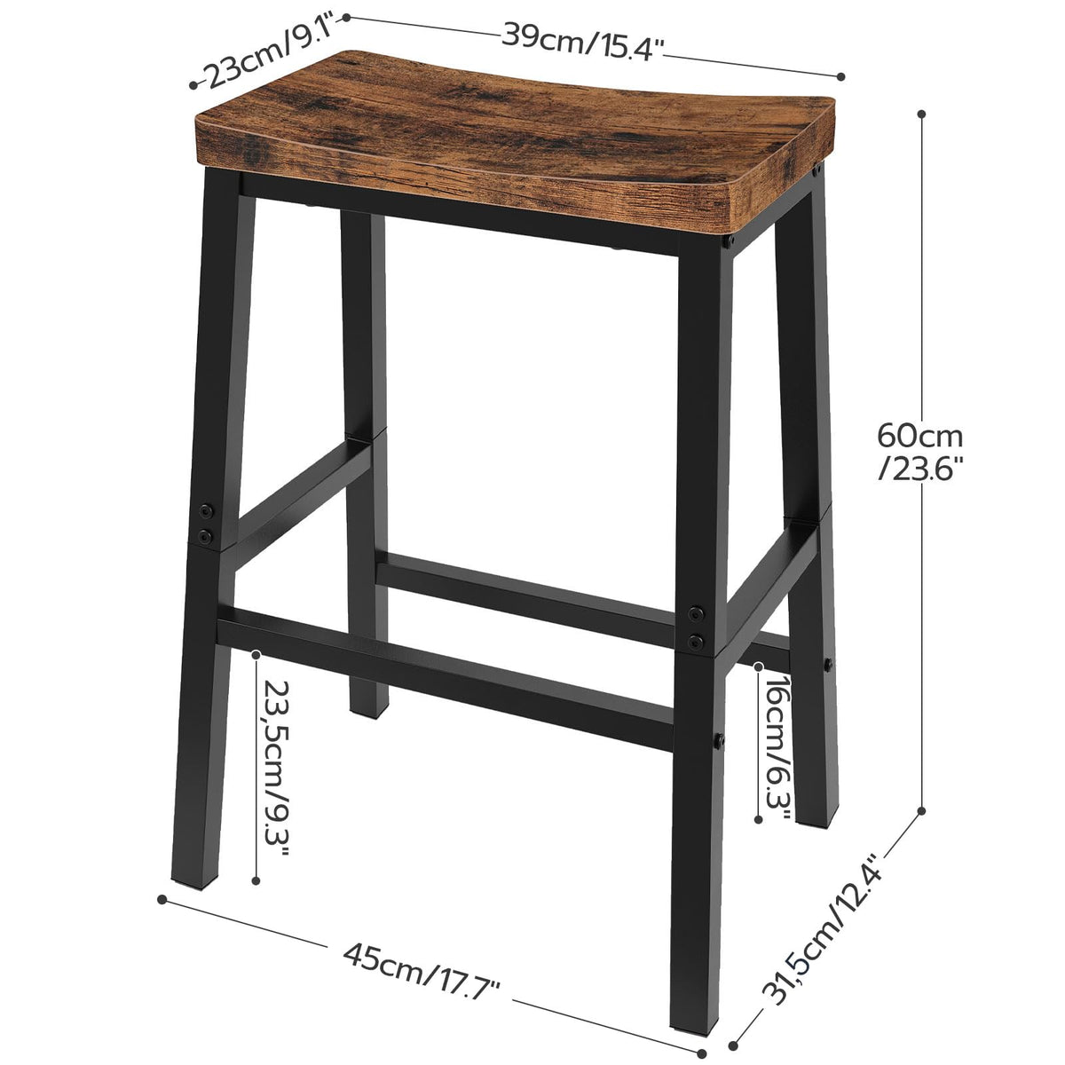 Rustic brown and black HOOBRO finish adds industrial charm