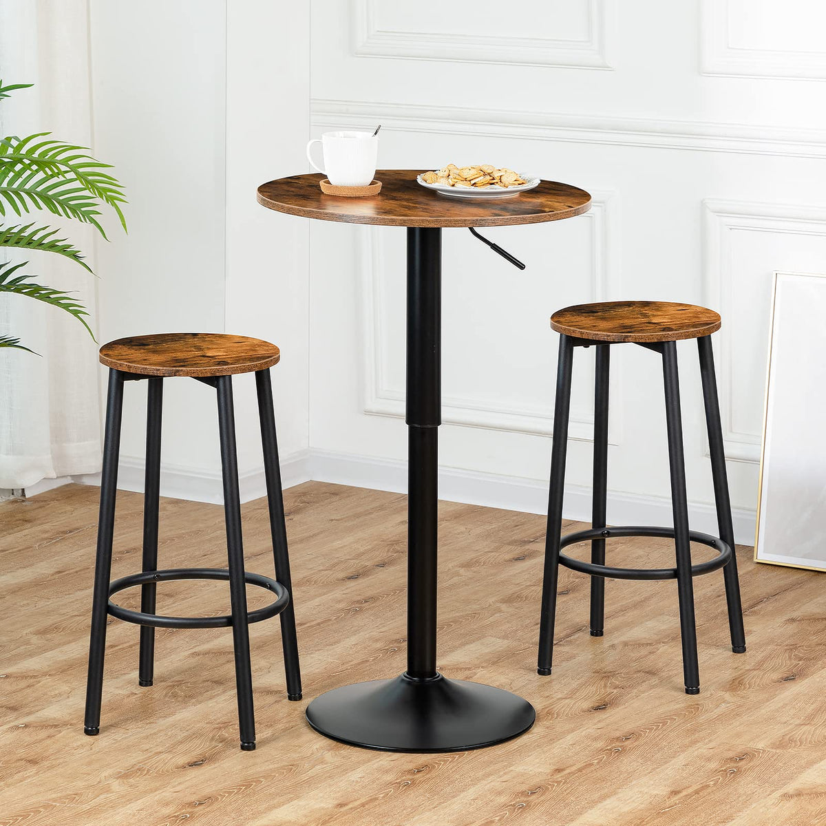 HOOBRO bar stools set 2 compact storage-ready for small spaces