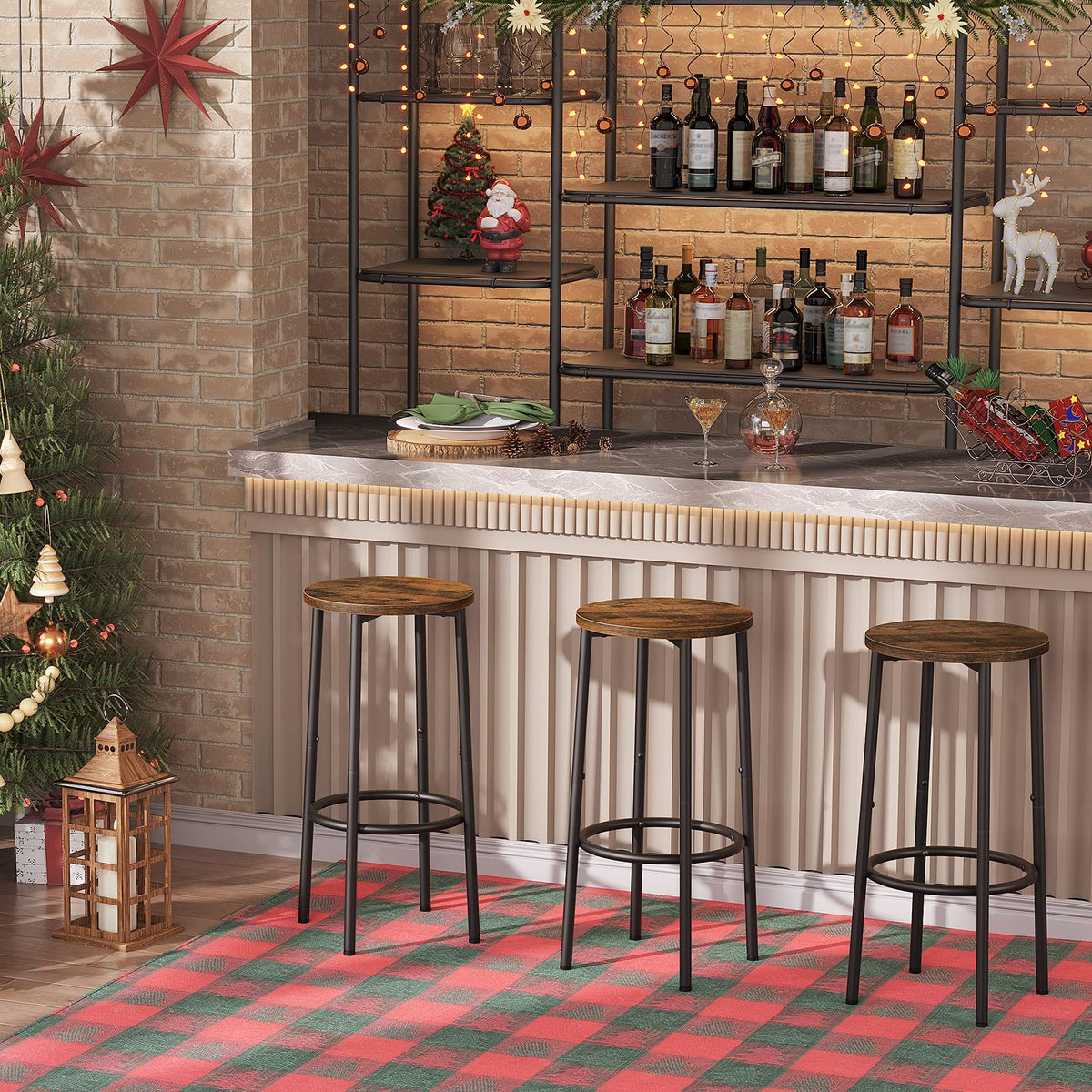 HOOBRO bar stools set 2 dining kitchen versatile seating