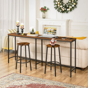 HOOBRO bar stools set 2 space-saving design fits under counters