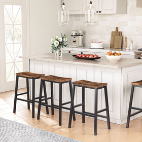 Two-height footrests on HOOBRO stools for versatile counter use