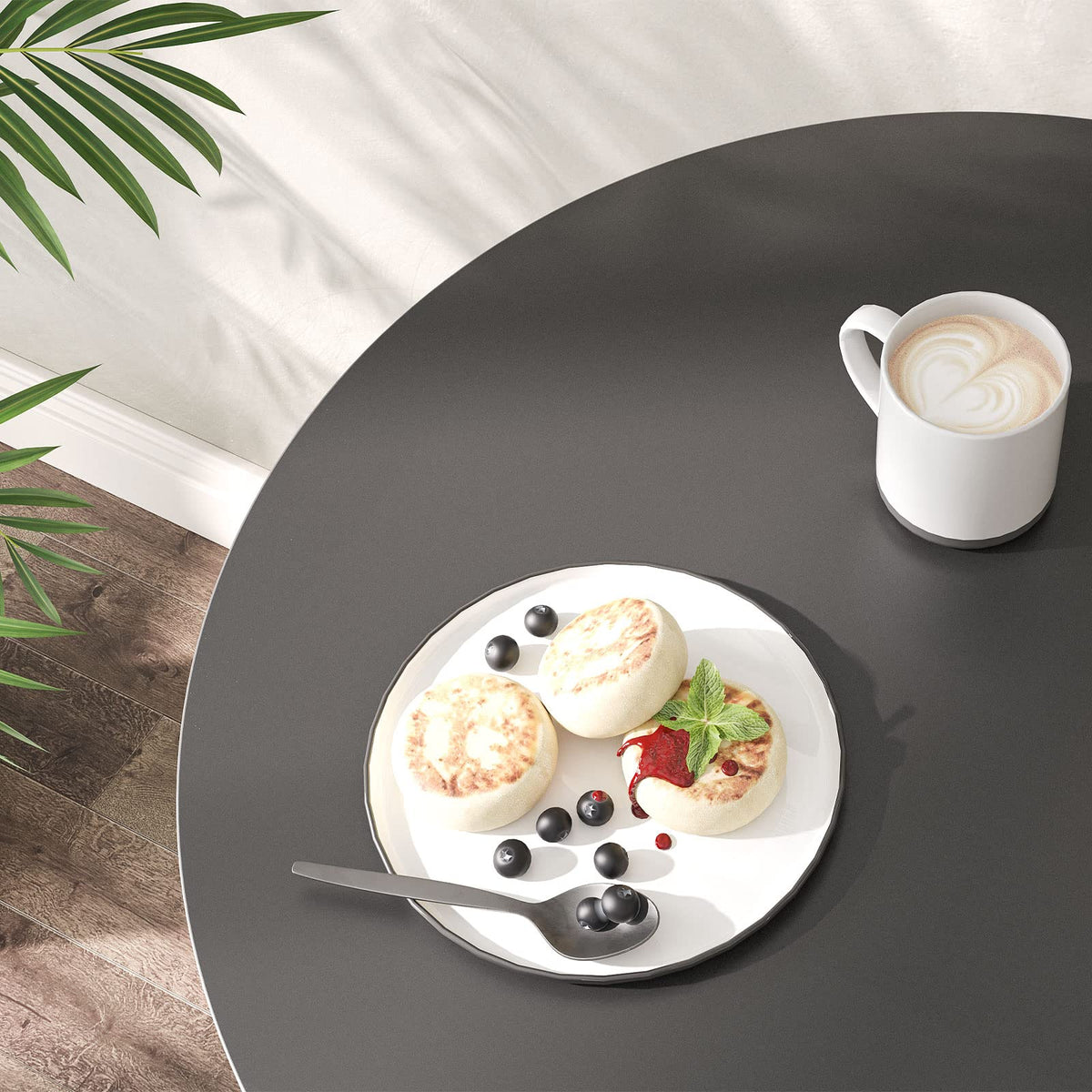HOOBRO bar table black finish fits many decors.