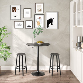 HOOBRO bar table sturdy base with iron rod ensures stable support.