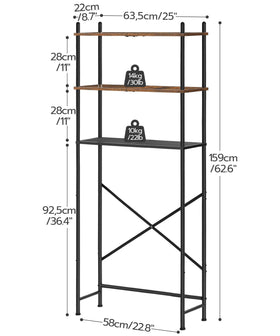 HOOBRO bathroom organizer with stable legs behind the toilet tank