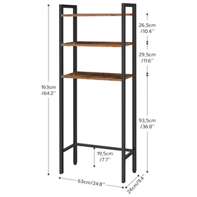 HOOBRO bathroom organizer in rustic brown and black finish adds durable storage.