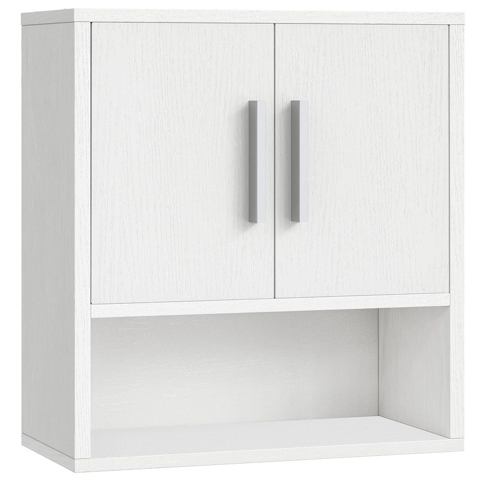 HOOBRO bathroom wall cabinet front view showing space-saving design for toiletries.