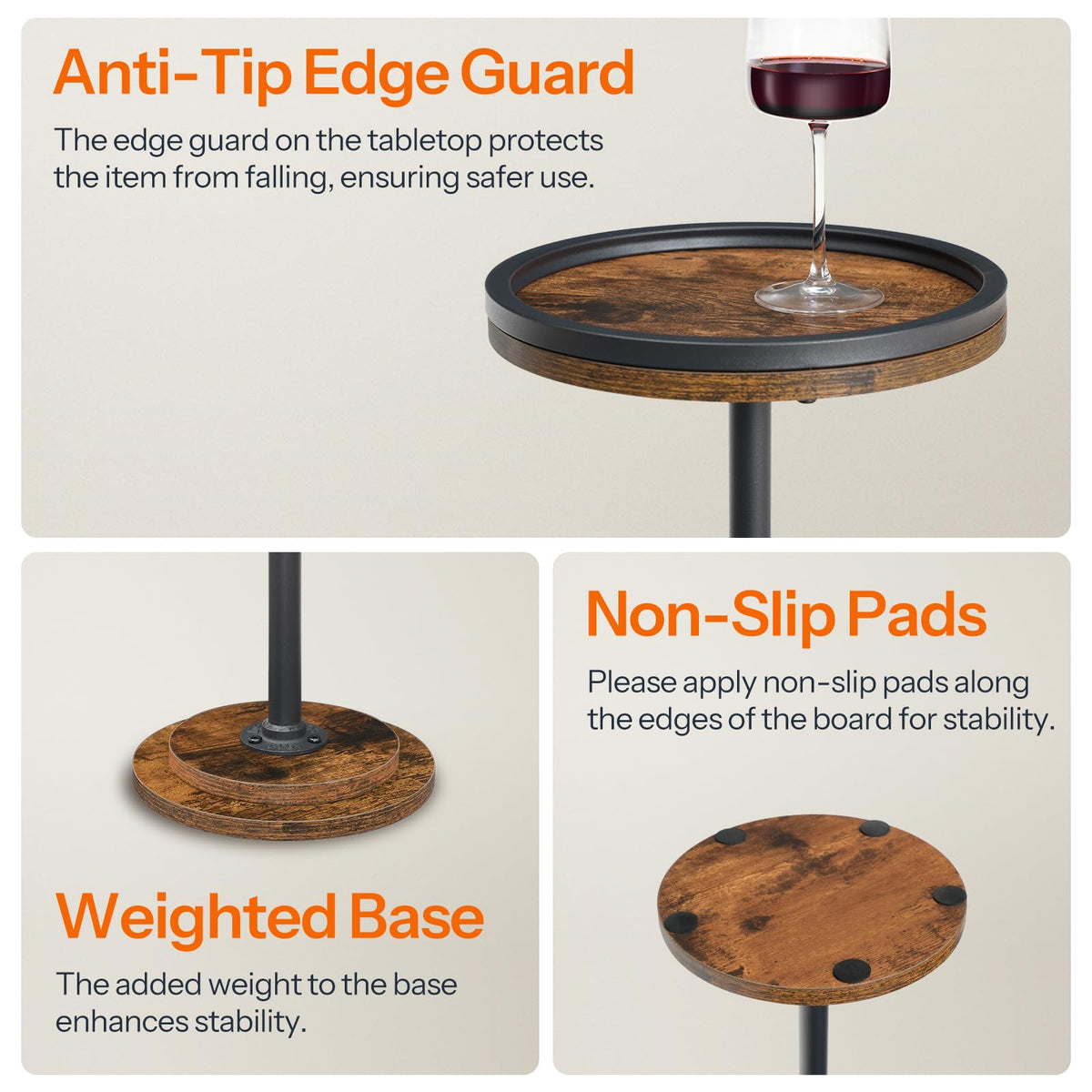 HOOBRO compact table fits bedroom and living room layouts.